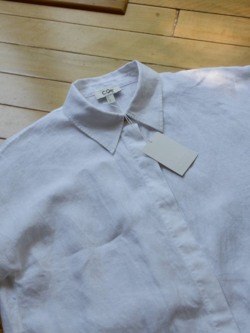 COS Relaxed Linen Shirt Dress US L NWT White - Picture 3 of 10